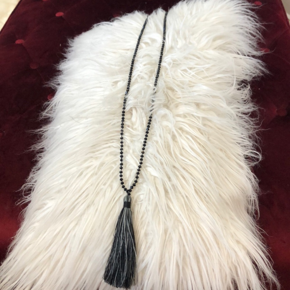 Beaded tassel necklace
